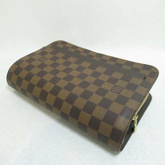 LOUIS VUITTON Saint Louis Clutch Second Bag Damier Ebene Used LV - Picture 4 of 9